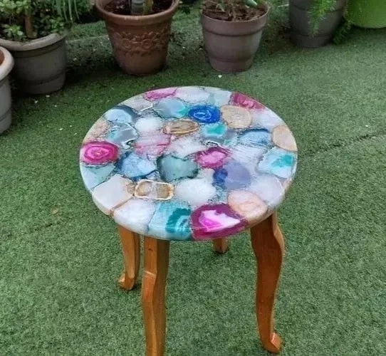 Mix Agate Side & End Table Agate Corner Table for Home Decor - Image 1 of 4
