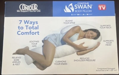 Almohada de cuerpo de tamaño completo Contour Comfort Swan Foto 1 de 2