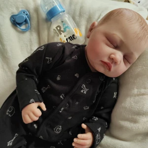 Lifelike Reborn Doll Handmade Sleeping Baby Boy Vinyl Silicone Toddler Doll Gift - Picture 1 of 6