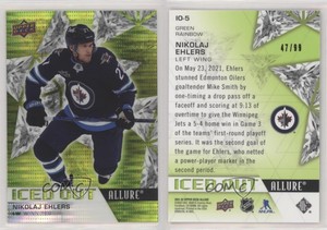 2021-22 Upper Deck Allure Iced Out Green Rainbow /99 Nikolaj Ehlers #IO-5