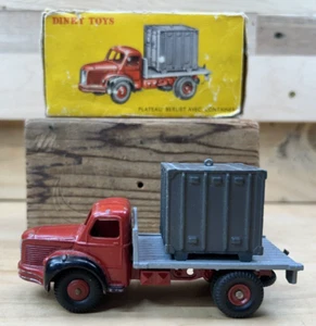 Vintage Dinky Toys #34B Plateau Berliet AVEC Container Truck Made in France - Picture 1 of 18