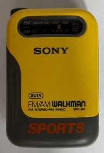 WORKING SONY FM/ AM Walkman Sports w/ AVLS & Original Belt Clip Model: SRF-85 - Picture 1 of 5