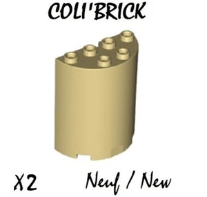Lego 6259 - 2x Cylindre / Cylinder half 2x4x4 - Beige / Tan - lot kg NEUF NEW - Imagen 1 de 1