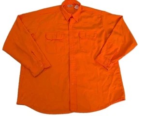Vintage Five Brother langärmliges geknöpftes Herrenhemd Hunter orange hergestellt in den USA Größe XL - Bild 1 von 13