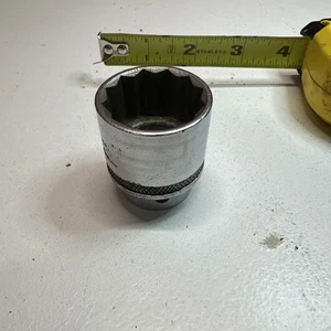 Vintage BONNEY A38 1-1/8" SAE 12 POINT 1/2" DRIVE SOCKET USA - Foto 1 di 6