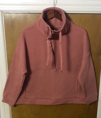 Felpa donna EBB&FLOW collo alto coulisse 1/4 zip tasca elasticizzata nuova senza etichette 1X - Immagine 1 di 4