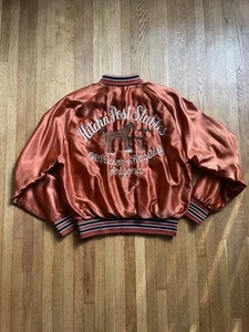 Vintage Aristo Hilton Rare Chain Stitch Full Back Embroidered Satin Jacket Sz S - Picture 1 of 8