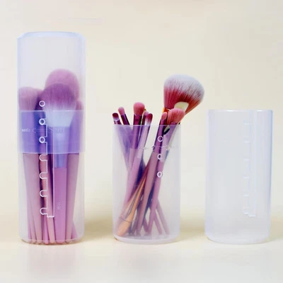 Выдвижные держатели для кистей для макияжа, прозрачные пластиковые дорожные кисточки для макияжа чашка с крышкой - Изображение 1 из 4
