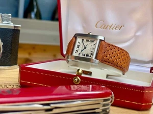 Cartier Tank Francaise Ref 2302 Automatic mens unisex Leather used watch + Box - Picture 1 of 12
