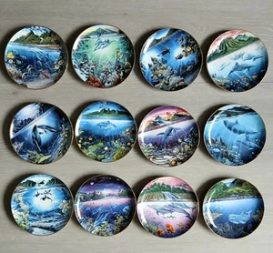 Vintage Konvolut 12 Danbury Mint Delphin 90er Sammelteller Lisa Frank Stil - Bild 1 von 13