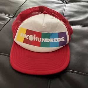The Hundreds Snap Back Trucker Hat Adult One Size Mesh Adjustable Red Logo - Picture 1 of 10