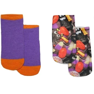Halloween Little Girls' Scary Candy No-Show Socks 2 Pack - size 6-8.5 - NWT - Picture 1 of 3