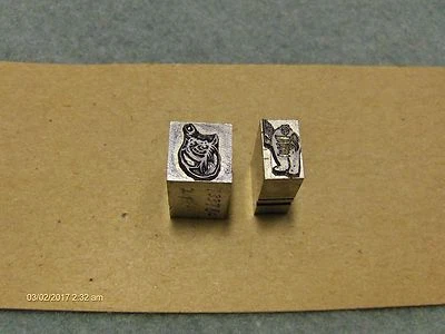Vintage Letterpress Press Metal Print Blocks 2 Misc.Fat Guy and ? NEW 1990 - Image 1 of 2