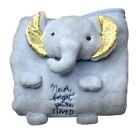 Hallmark Blue Elephant Lovey Baby Blanket Never Forget You’re Loved 30”x24”