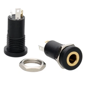 3,5Mm Aux Stereo Gold Buchse Eingangs Panel Mount Audio Adapter [Packung Mit 2] - Zdjęcie 1 z 3