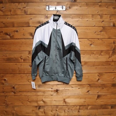 Track Top Asics Tg. 46 Usato Vintage (Cod.EBAY1613) Uomo Bianco Nero Grigio - Imagen 1 de 4