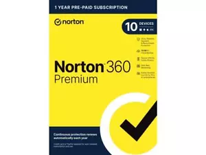 Norton 360 Premium 2024 - 10 Devices - 1 Year with Auto Renewal - Key Card - Picture 1 of 7