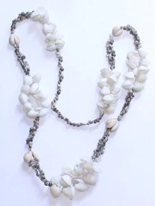 Vintage Hawaiian Cowrie, Snail & Sea Shell Lei Necklace - Picture 1 of 4