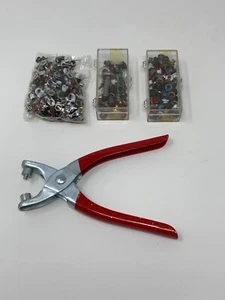 Vintage Red Handle Rivet Tool and Miscellaneous Rivets Japan - Picture 1 of 3