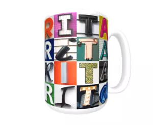Tazza/tazzina da caffè RITA con il nome in foto di lettere cartelloniche - Foto 1 di 3