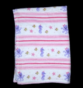Nautica Kinder rosa lila Oktopus Seepferdchen Fisch Babydecke Ozean Meer Leben Lovey - Bild 1 von 2