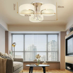 LED Crystal Ceiling Light For Kitchen Bed Living Room Chandelier Lamp Fixture UK - Picture 1 of 12