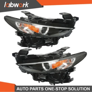 Labwork Headlights For 2019-2021 Mazda 3 LED Clear Black W/o AFS Right+Left Side - Picture 1 of 14