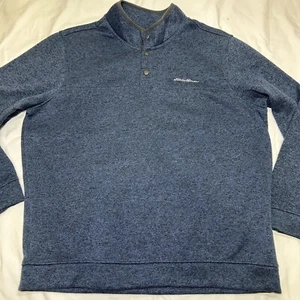 EDDIE BAUER Radiator Men’s Sweater Fleece Quarter-Zip Pullover Blue Size XXL - Picture 1 of 9