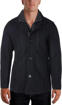 NWT Kenneth Cole New York Single Breasted Wool Blend Car Coat Size XL $220 BB374 - Image 1 of 2