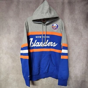 NWT Mitchell & Ness NHL New York Islanders Head Coach Script Hoodie Mens L $110 - Picture 1 of 7