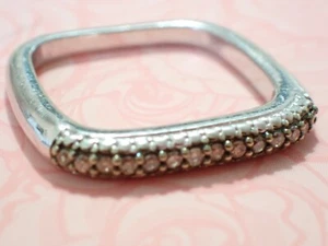 Anillo apilable cuadrado vintage Silpada circonita cúbica talla 10 plata de ley 925 en 6,5 g - Imagen 1 de 9