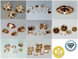 Dark Champagne CZ AAA Loose Cubic Zirconia Gemstone Many Size Cut Round Oval etc - Picture 1 of 45