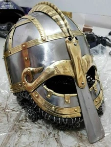 Coppergate Viking Armor Helmet Reenactment Chain Mail Nasal Helmet - Picture 1 of 4
