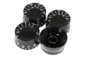 Black Speed Knobs 4pk for Epiphone and import guitars with coarse splines - Picture 1 of 3