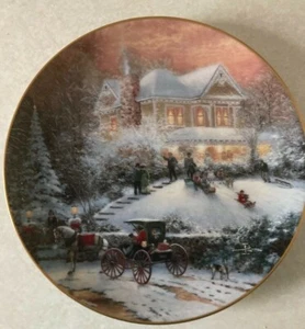 Thomas Kinkade collector plate Old Fashioned Christmas "All Friends are Welcome" - Picture 1 of 1