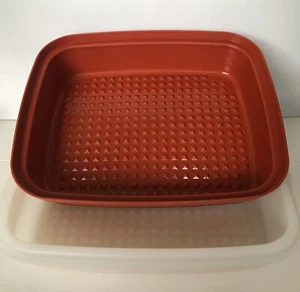 Tupperware Meat Marinator Large Season Serve Container In Paprika Mint Condition - Picture 1 of 8