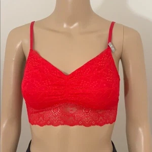 New VS Pink Red Lace Bralette XS - Picture 1 of 5