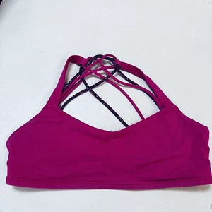Lululemon Free to Be Zen Bra  10 POPK Strappy  Polar Pink FUSHIA - Picture 1 of 6