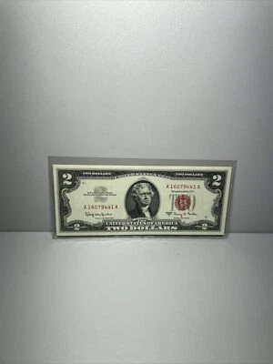1963 A 2 dollar bill red seal Low Serial Number A16079441A - Image 1 of 4