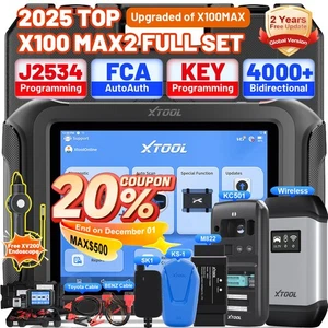 XTOOL X100 MAX2 KC501 KS1 SK1 M822 J2534 Programming All Key Lost Programmer Set - Picture 1 of 29