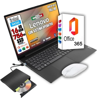 Lenovo Notebook Nuovo • Ram 16Gb • Cpu Intel N4500 • Monitor 15.6" Full HD • Ssd - Immagine 1 di 4