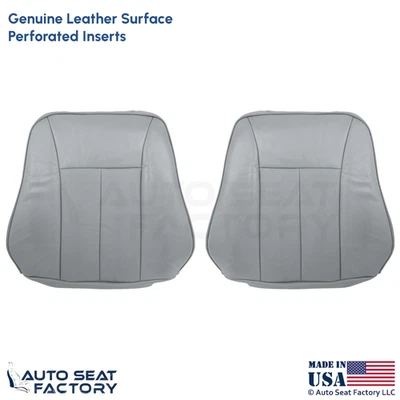 Mercedes Benz Clase E E E430 2000-2002 cuero genuino cubiertas delanteras gris ceniza Foto 1 de 4