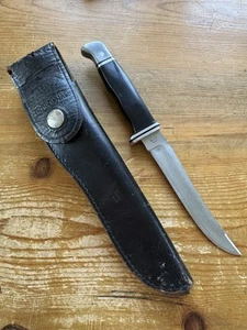 Vintage Early Buck USA 105 Pathfinder Knife With Sheath 1967-1972 Two Line - Picture 1 of 14