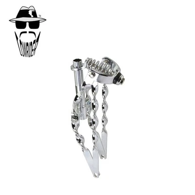 Original Lowrider 12" Straight 1" Chrome Suspension Retro FULL Flat Twisted Fork - Image 1 of 2