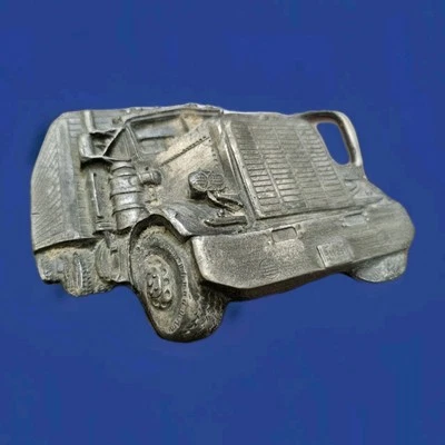 3D Semi Truck 1977 Belt Buckle Trucker Bergamot Brass Works 1977 Vintage - Image 1 of 2