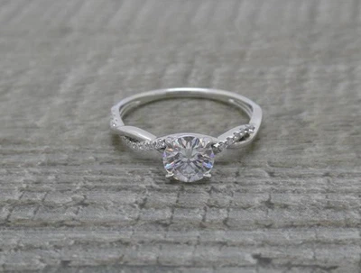 10K White Gold 0.80ct Natural & Lab Grown Diamond Solitaire Ring Size N 1/2 (9ct - Image 1 of 4