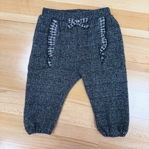Zara Baby Girl's Dark Gray Ruffle Jogger Sweatpants 6-9 Months - Picture 1 of 6