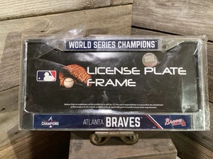 New Atlanta Braves MLB Metal License Plate Frame Tag Cover, 6x12 Inch - Picture 1 of 3