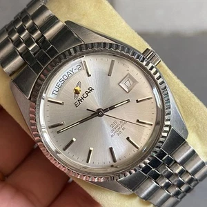 Rare Enicar President Automatic SIlver Dial 25 Jewels Swiss Made Watch Vintage - Picture 1 of 8