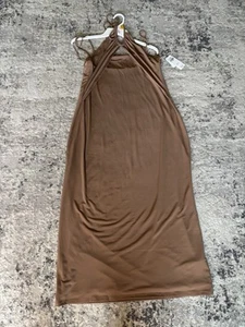 Abercrombie & Fitch Brown Bodycon Halter Dress Woman's Size XL - Picture 1 of 7